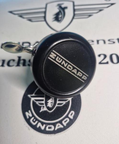 Zündapp Glocke Klingel 400-17.610 schwarz gepulvert mit Zündapp Schrift Gravur !